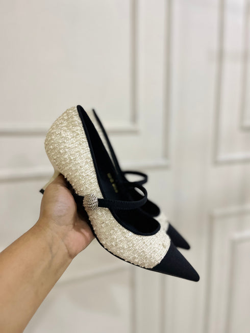 Ladies Elegant Pointy Toe Buckle Heels